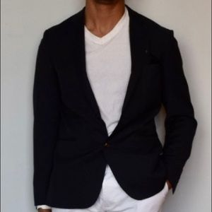 Brooks Brothers Red Fleece Tessuto Marzotto Black Suit Jacket Size 42R